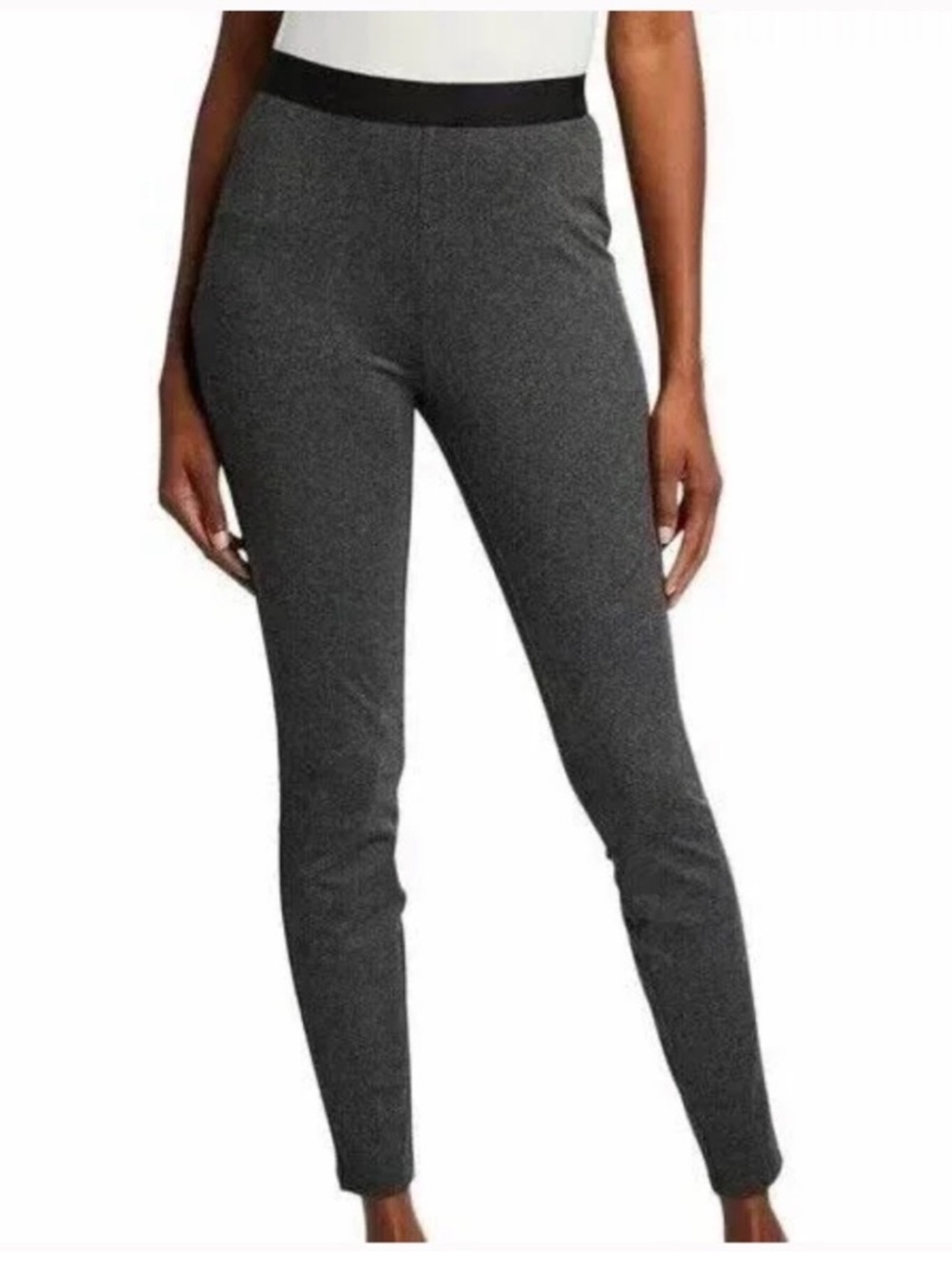 Eileen Fisher Herringbone Tweed Legging in Charcoal Grey Black XL Extra Large